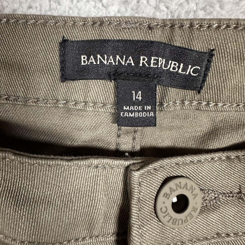 NWT Banana Republic Pants Womens 14 High Rise Twill Stretch Casual Cotton Blend - Picture 3 of 12